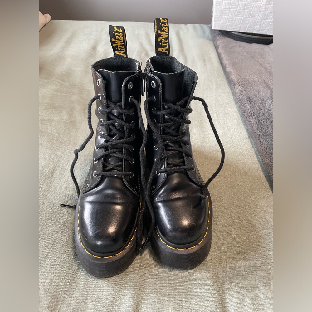 Black platform doc martens